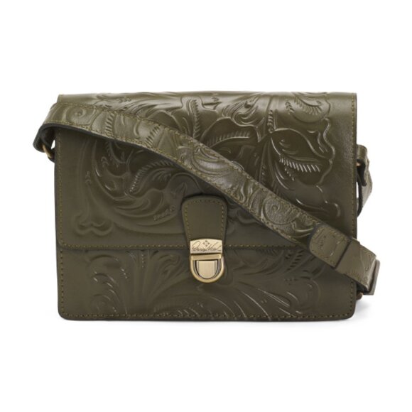 PATRICIA NASH Leather Liana Multi-compartment Crossbody With Tooled Detail